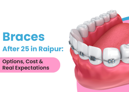 Graphic about adult braces after the age of 25 at 32 Pearls Dental Clinic, Raipur