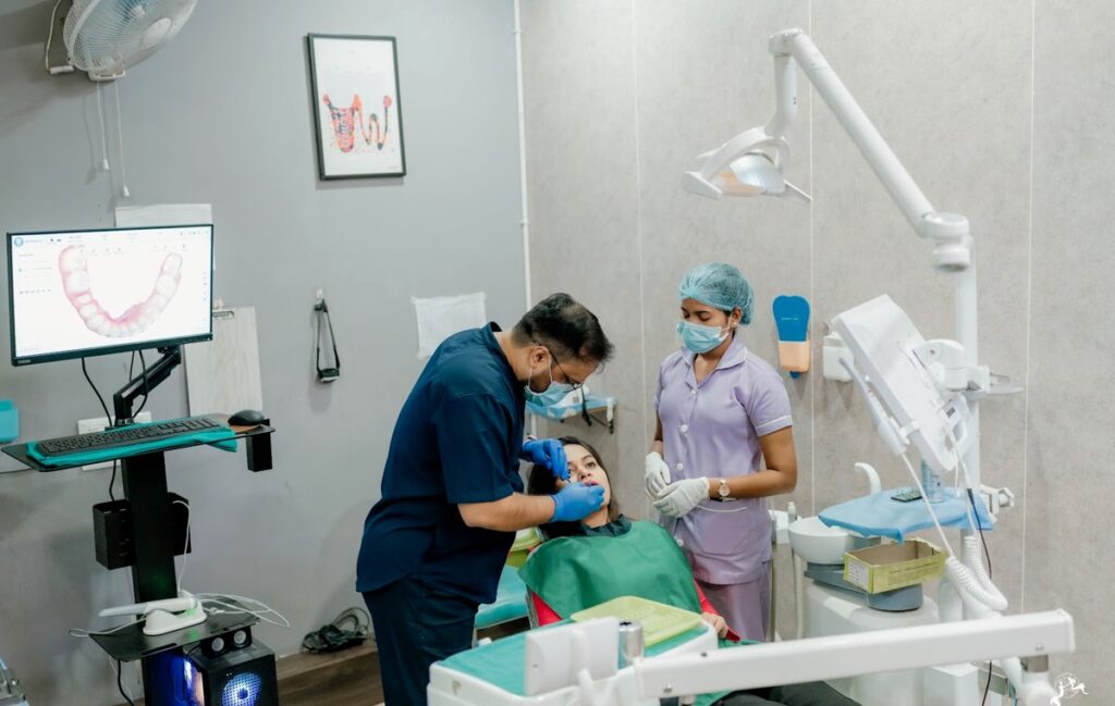 Dr. Pranav Thakur performing guided implant surgery at 32 Pearls Dental Clinic, Raipur